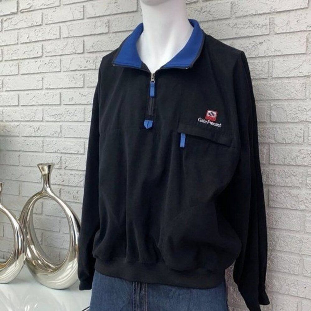 Arnold Palmer Men Black Long Sleeve Golf 1/4 Zip Pull Over Jacket Size XL